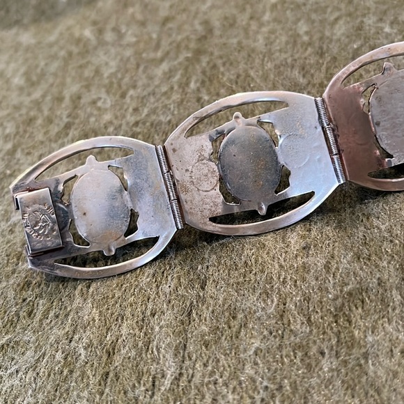 Vintage Hubbell Glass Mexico Alpaca Bracelet - Picture 5 of 16